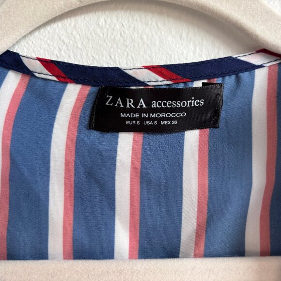 SzS Zara Wrap Bodysuit with Knotted Front & Red/Blue Stripes - EUC - Picture 8 of 12